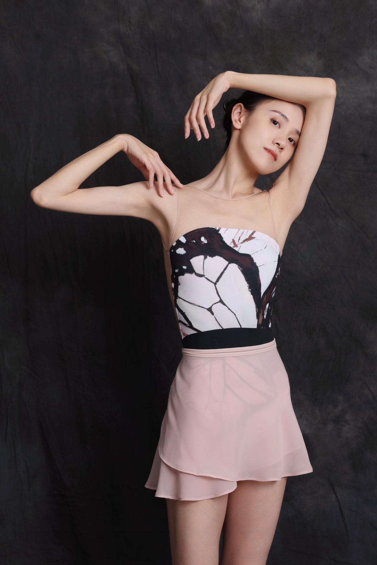 Butterfly — Blush — Mesh Leotard